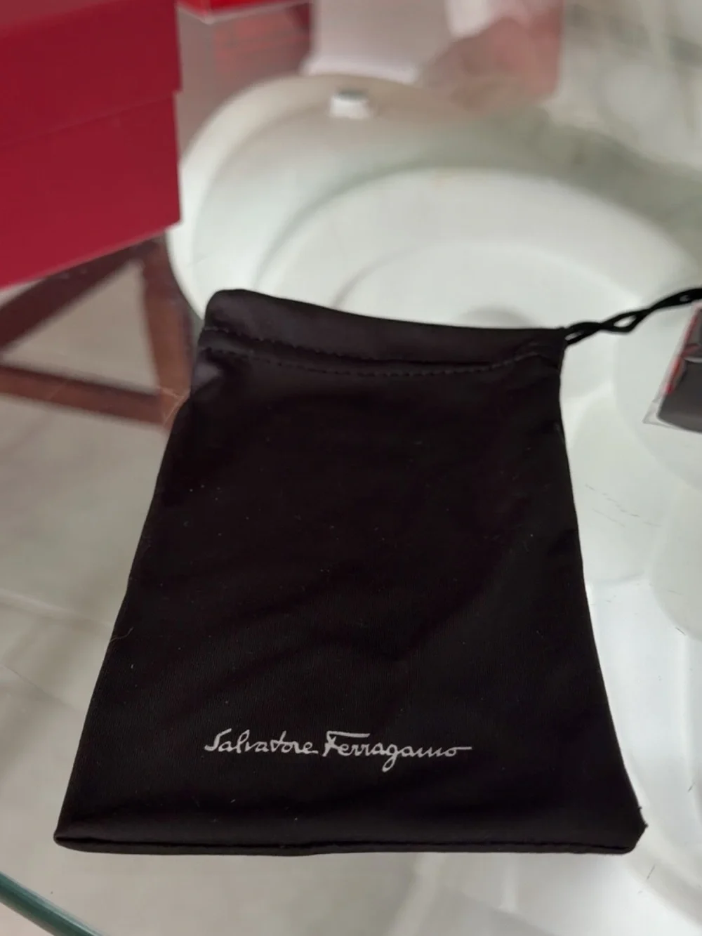 Salvatore Ferragamo Black Square Gradient Lens Sunglasses